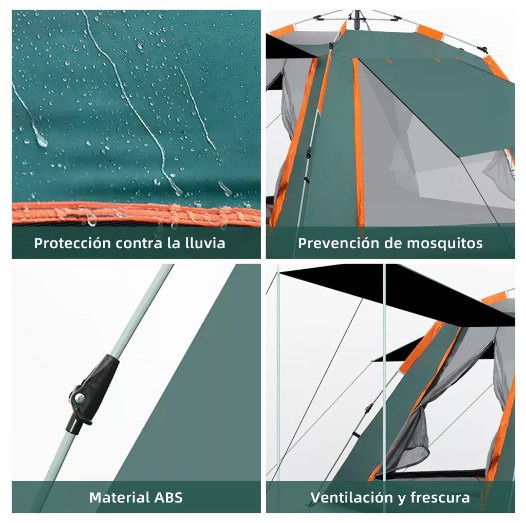 Tienda Casa Campaña Grandes Para Acampar 4-6persona215x215cm T