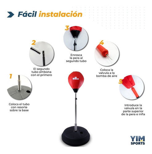 Pera Saco Boxeo Con Base + Guantes De Box + Bomba Box Pro