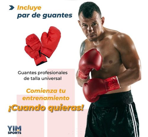 Pera Saco Boxeo Con Base + Guantes De Box + Bomba Box Pro