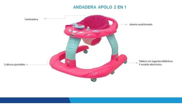 Andadera Para Bebe Prinsel Apolo 2 En 1 Andador Rosa