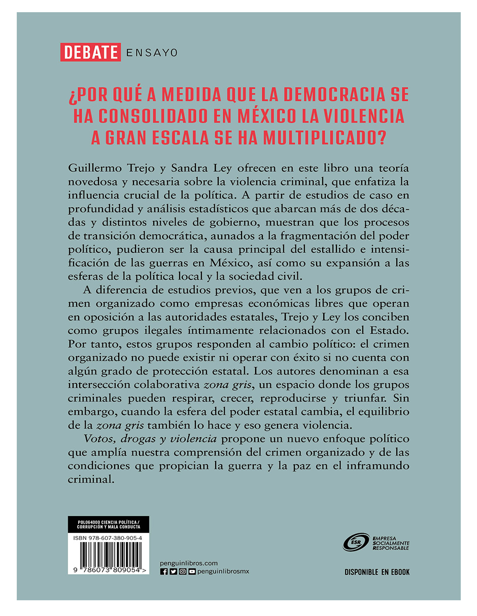 Libros Votos, drogas y violencia Autor Guillermo Trejo / Sandra Ley