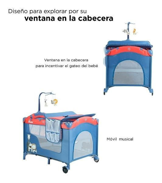 Cuna Corral D Bebe Dreams 2 Niveles Juguetero Azul
