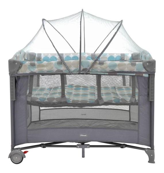Cuna Bebe Corral Prinsel Baby Colecho 2 En 1 Mosquitero Gris.