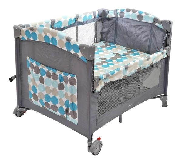 Cuna Bebe Corral Prinsel Baby Colecho 2 En 1 Mosquitero Gris.