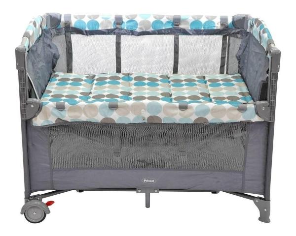 Cuna Bebe Corral Prinsel Baby Colecho 2 En 1 Mosquitero Gris.