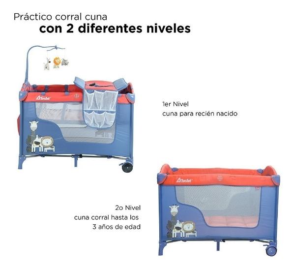 Cuna Corral D Bebe Dreams 2 Niveles Juguetero Azul