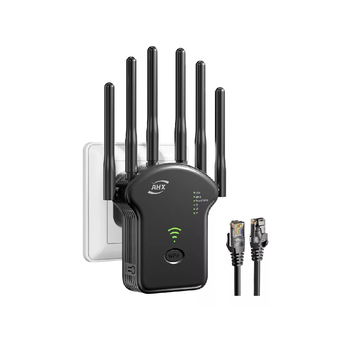 Repetidor Wifi Amplificador Señal 1200mbps 110/230v Wps 5g Negro