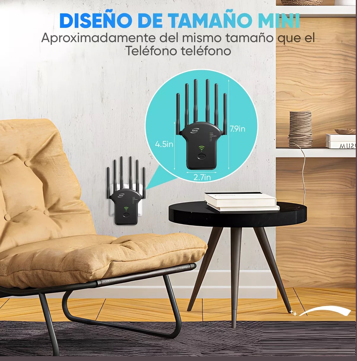 Repetidor Wifi Amplificador Señal 1200mbps 110/230v Wps 5g Negro