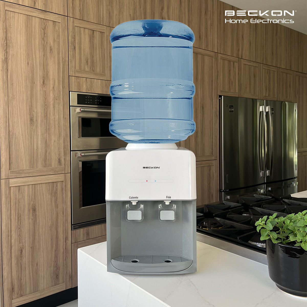 Dispensador de Agua garrafón despachador de mesa termoeléctrico 2 funciones Enfriador Calentador de Agua 2 tomas para garrafón de hasta 20L 127v Water dispenser Beckon