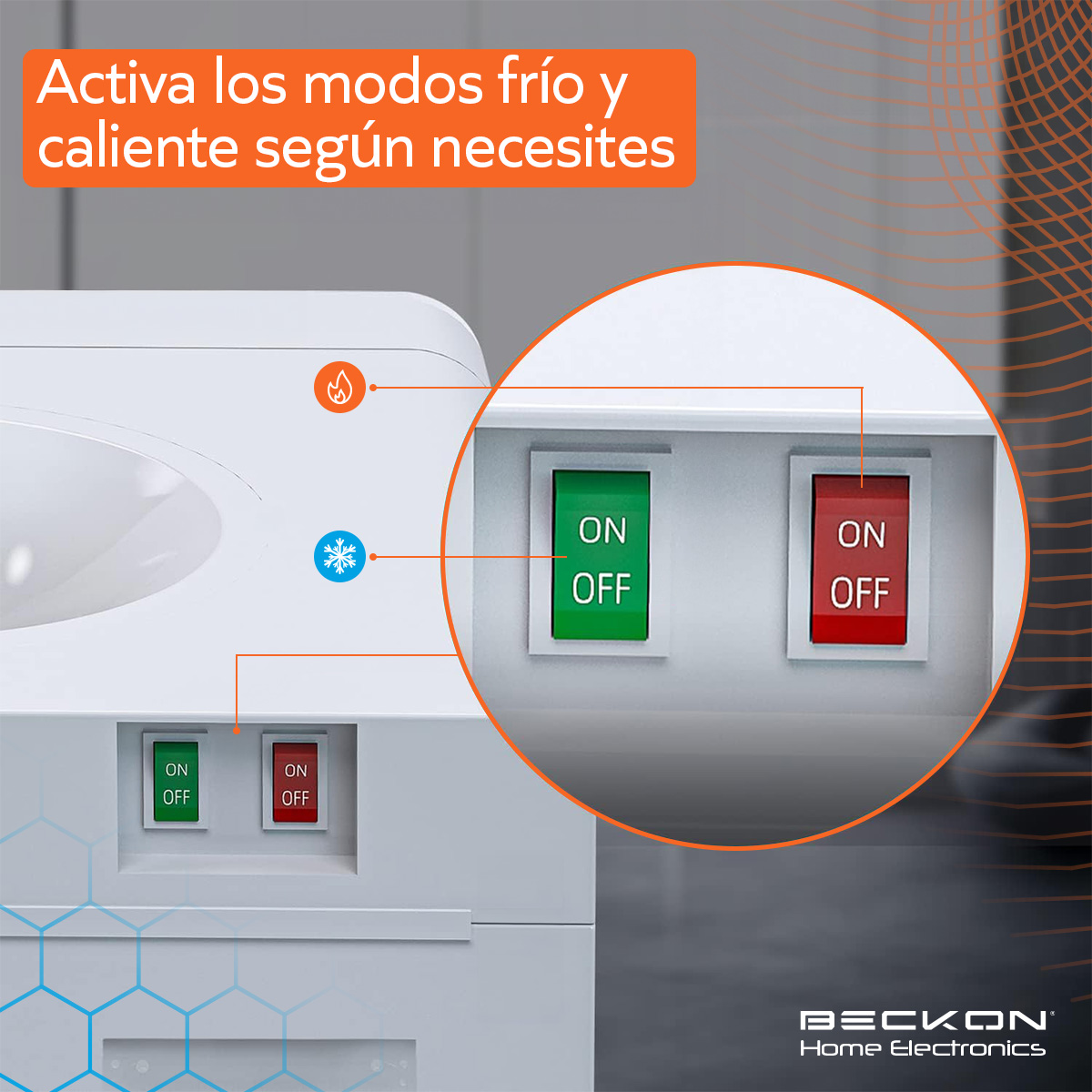 Dispensador de Agua garrafón despachador de mesa termoeléctrico 2 funciones Enfriador Calentador de Agua 2 tomas para garrafón de hasta 20L 127v Water dispenser Beckon