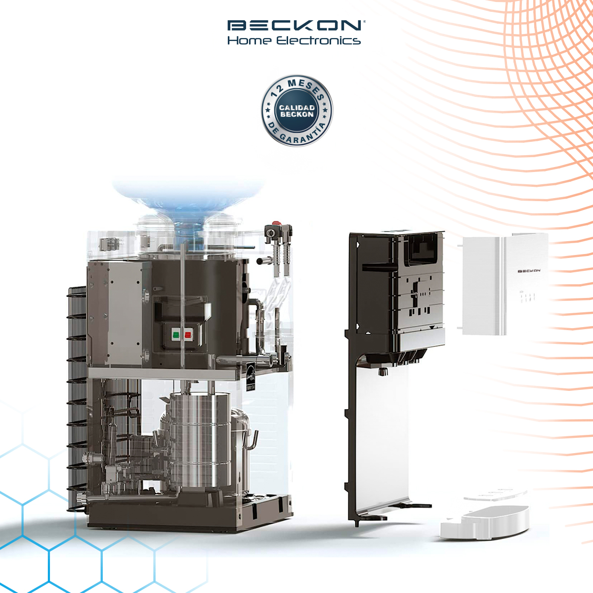 Dispensador de Agua garrafón despachador de mesa termoeléctrico 2 funciones Enfriador Calentador de Agua 2 tomas para garrafón de hasta 20L 127v Water dispenser Beckon