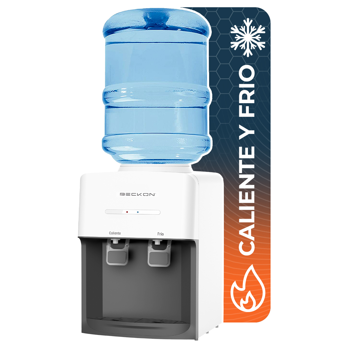 Dispensador de Agua garrafón despachador de mesa termoeléctrico 2 funciones Enfriador Calentador de Agua 2 tomas para garrafón de hasta 20L 127v Water dispenser Beckon