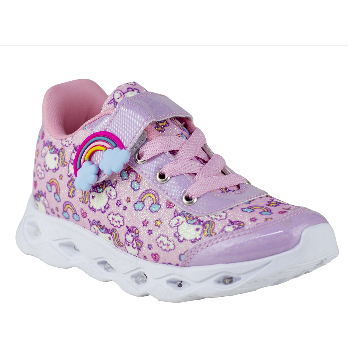 Tenis Unicornio Para Niñas Con Luces Kids Shoes 202-1a Lila
