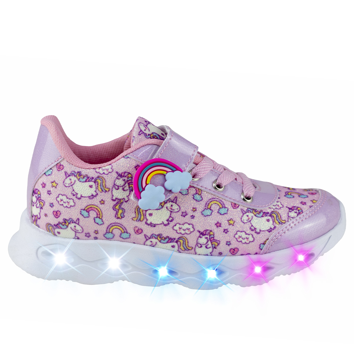 Tenis Unicornio Para Niñas Con Luces Kids Shoes 202-1a Lila