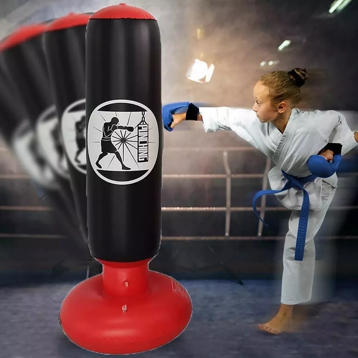 Saco Bolsa Boxeo 1.2m Premium Pu Saco De Boxeo Deportivo Negro