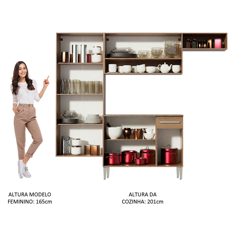 Cocina Integral Completa Modular Madesa Emilly Fit 229cm MG