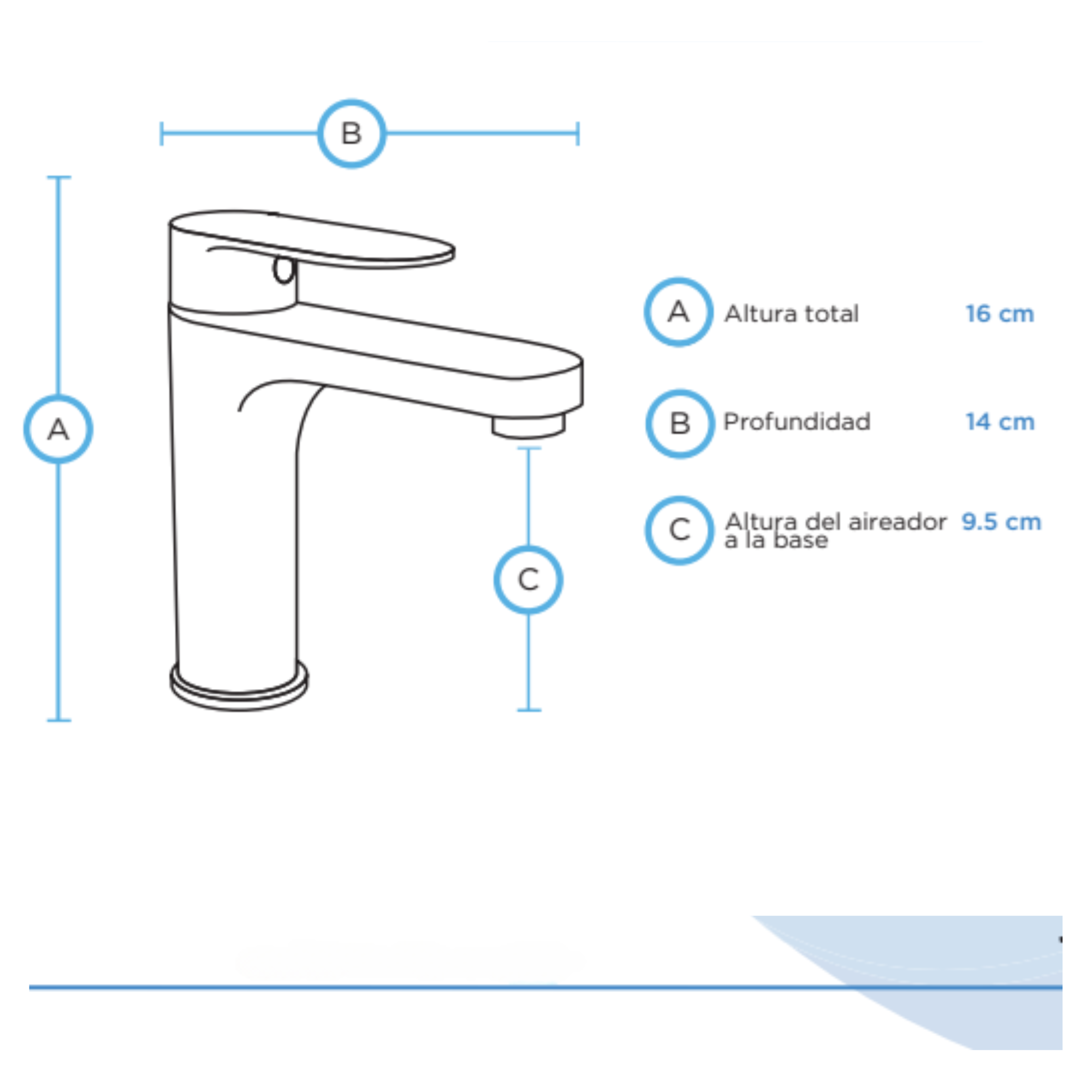 CNX Mezcladora Monomando Para Lavabo en Negro Mate, Incluye Mangueras para Agua Fría y Caliente