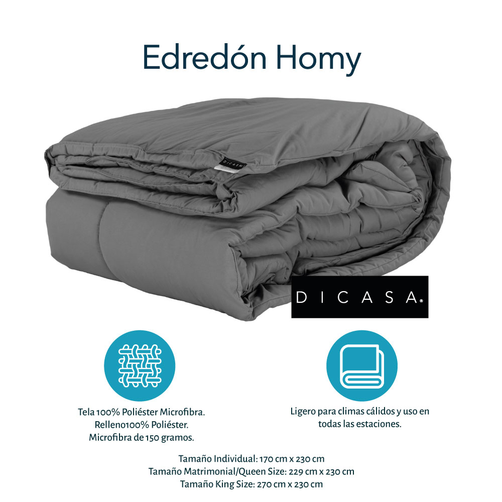 Colchón Spring Air Matrimonial LeMans Con Box Gris, Almohada Oso, Protector, Sabanas y Edredon
