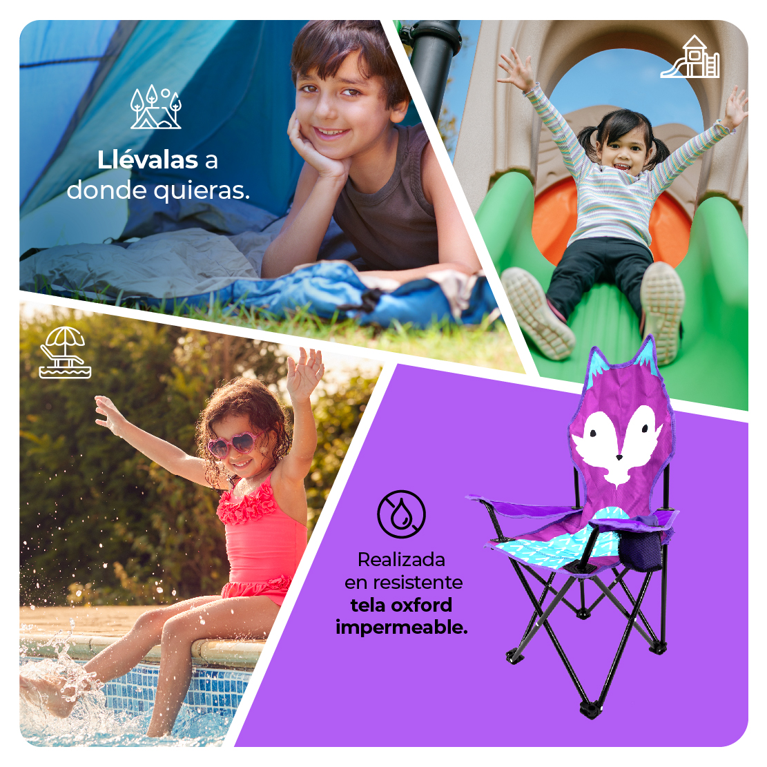 Silla Plegable Para Camping Infantil Zorro