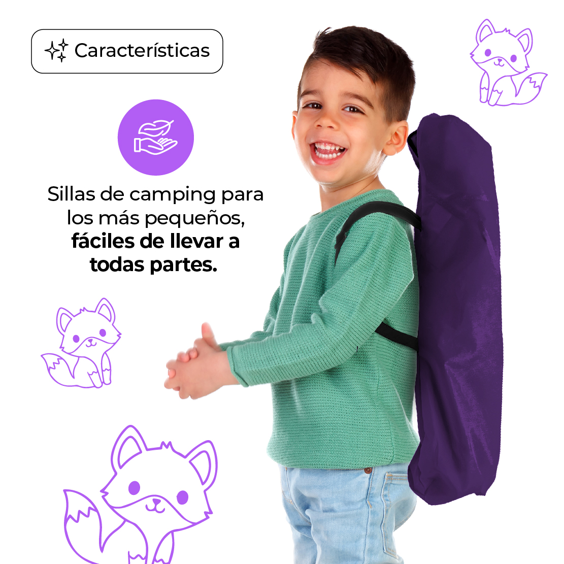 Silla Plegable Para Camping Infantil Zorro