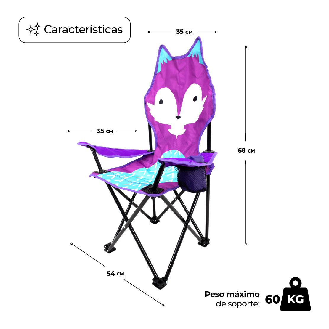 Silla Plegable Para Camping Infantil Zorro