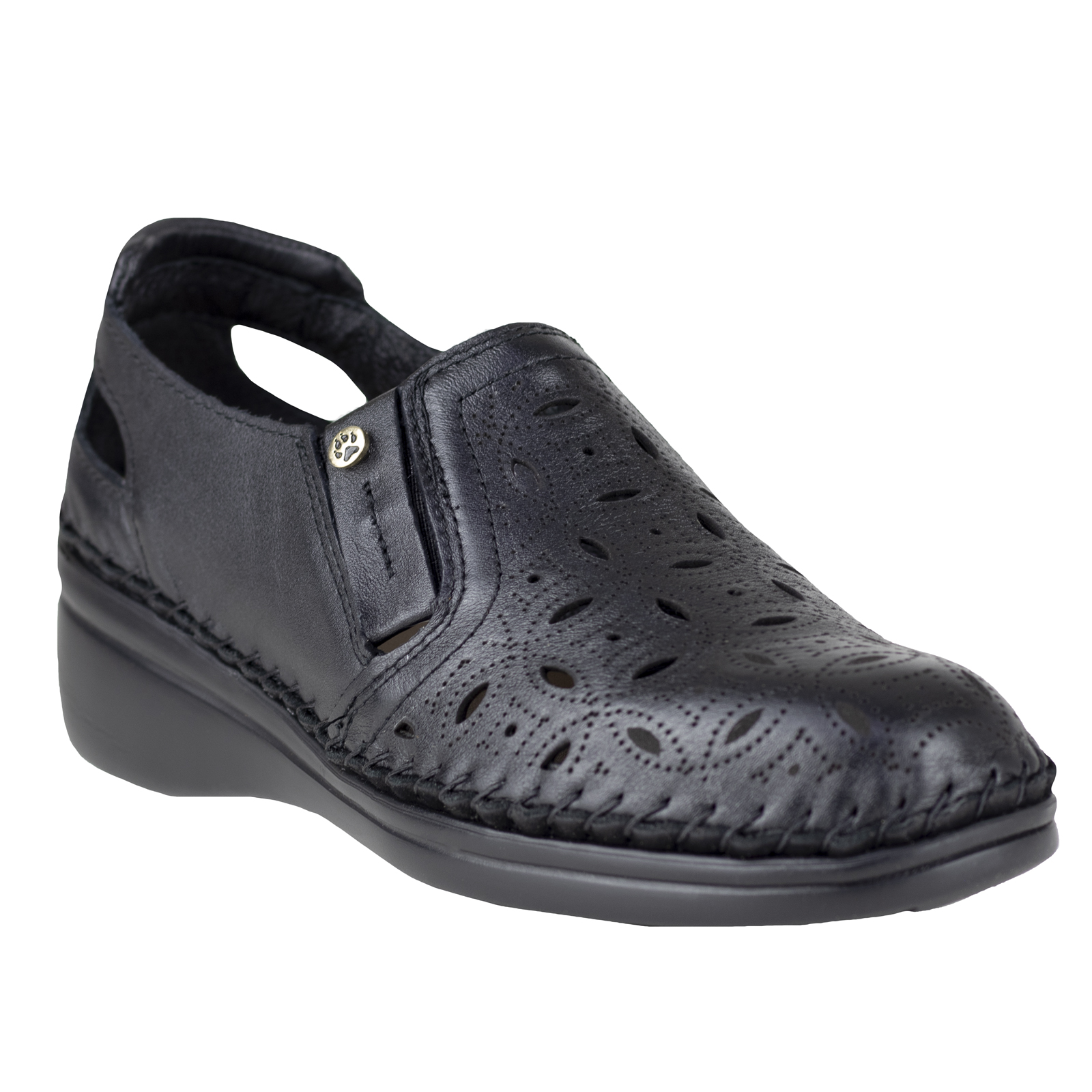 Zapato Mujer Tacón Cuña Clasicos Lobo Solo 4724 Piel Negro