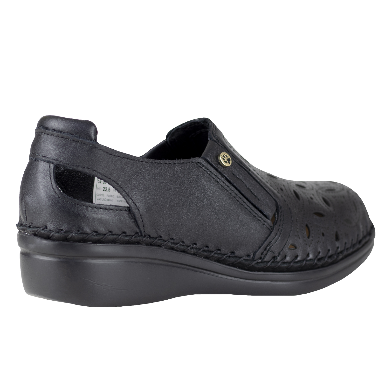 Zapato Mujer Tacón Cuña Clasicos Lobo Solo 4724 Piel Negro