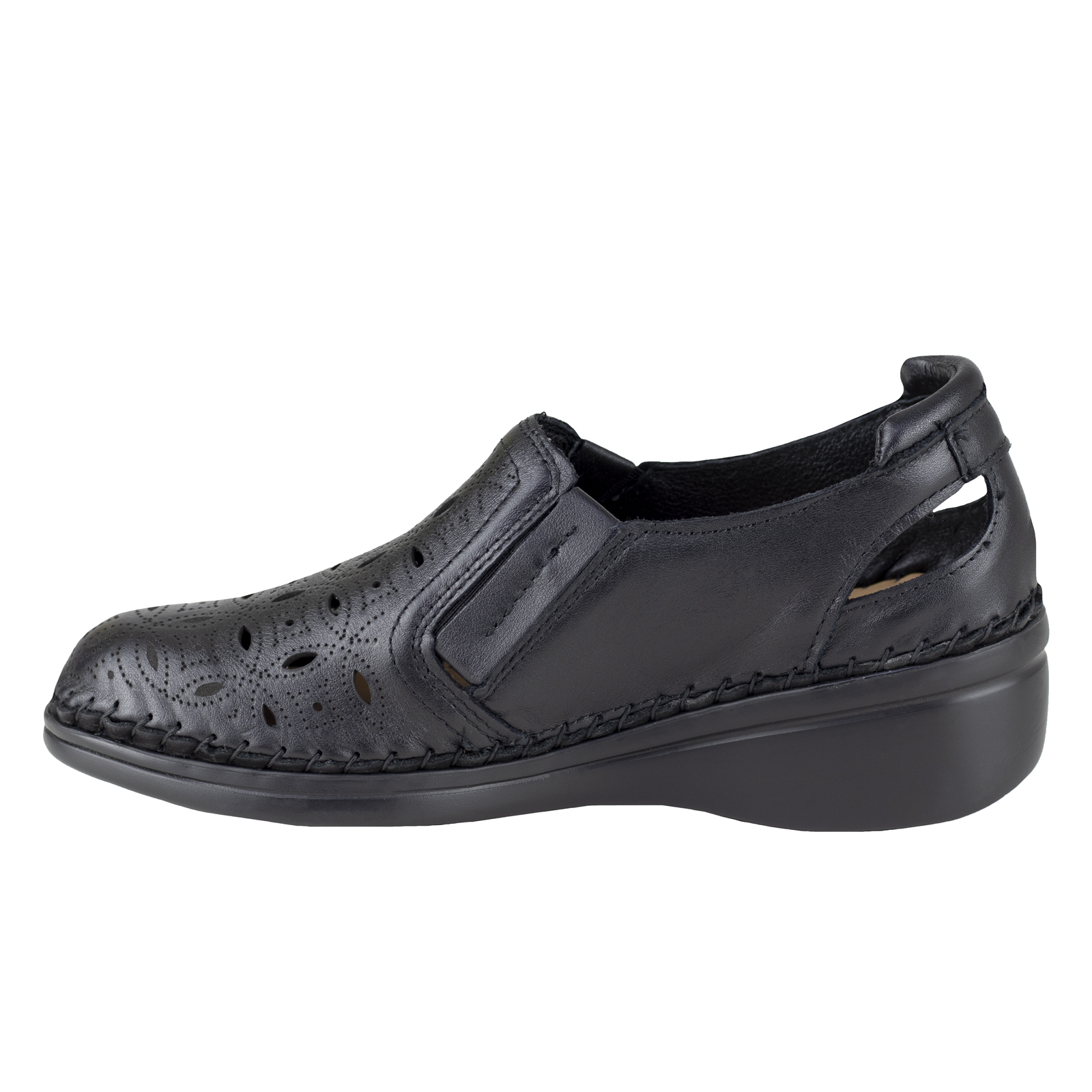 Zapato Mujer Tacón Cuña Clasicos Lobo Solo 4724 Piel Negro