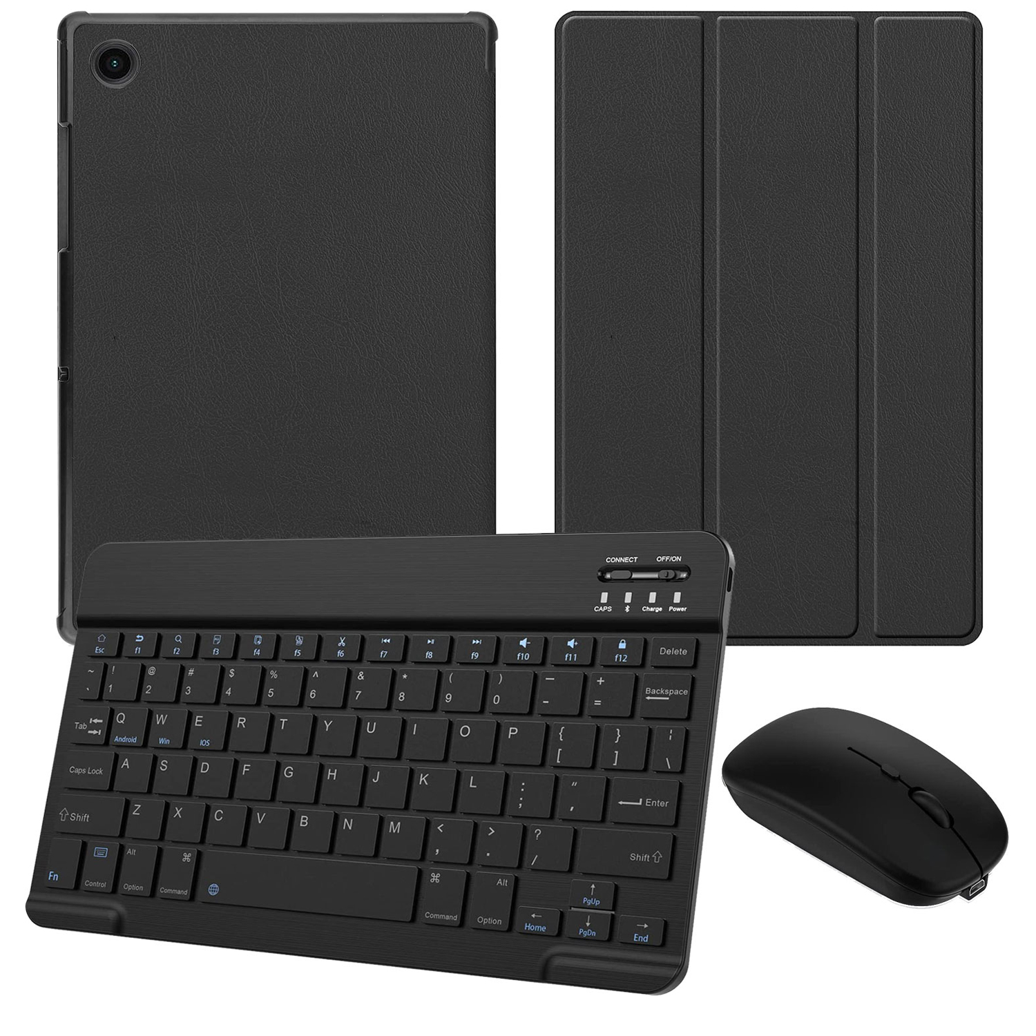 Funda Con Teclado + Mouse Para Galaxy Tab A8 10.5 X200/x205 (Negro)