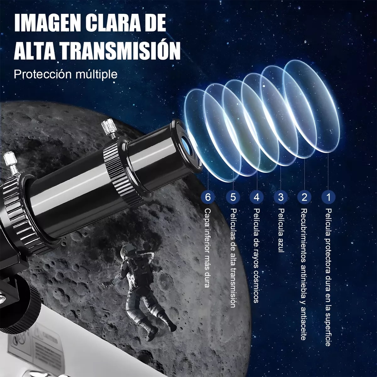 Telescopio Astronómico Hd 35x-525x 114/700mm Reflector