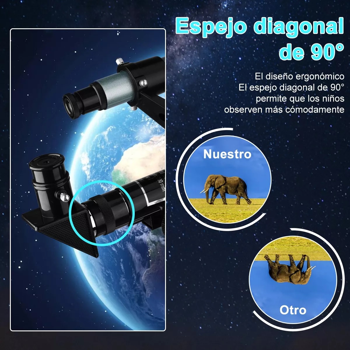 Telescopio Astronómico Profesional 60/700mm Monocular 525x