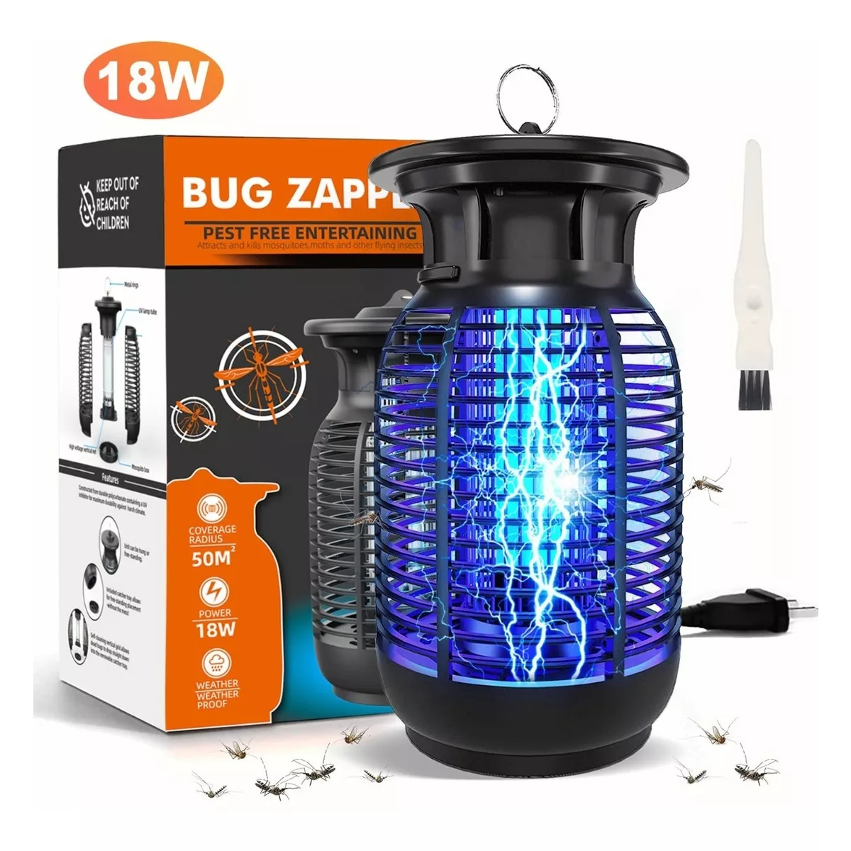 Lámpara Mata Mosquitos Eléctrica Luz Uv Mosquito Killer 18w