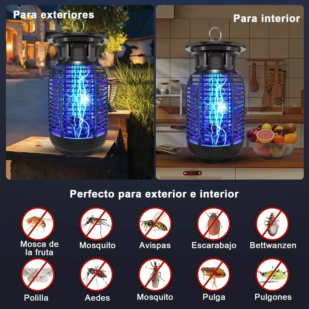 Lámpara Mata Mosquitos Eléctrica Luz Uv Mosquito Killer 18w
