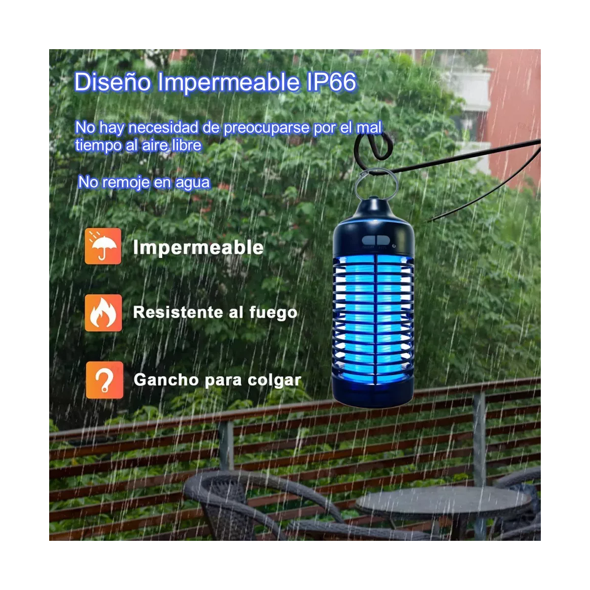 Lámpara Mata Mosquitos Usb Recargable Impermeable Portatil