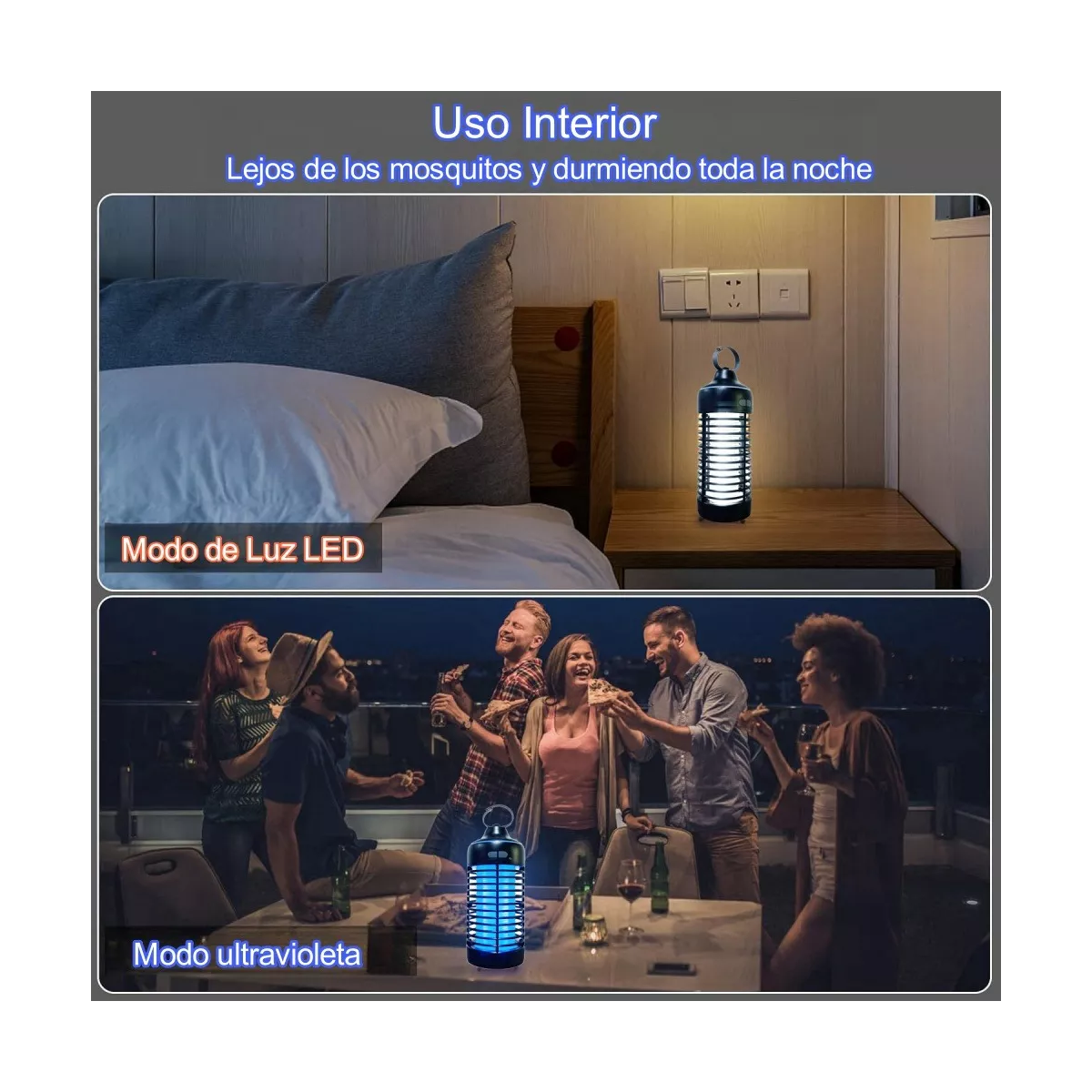 Lámpara Mata Mosquitos Usb Recargable Impermeable Portatil