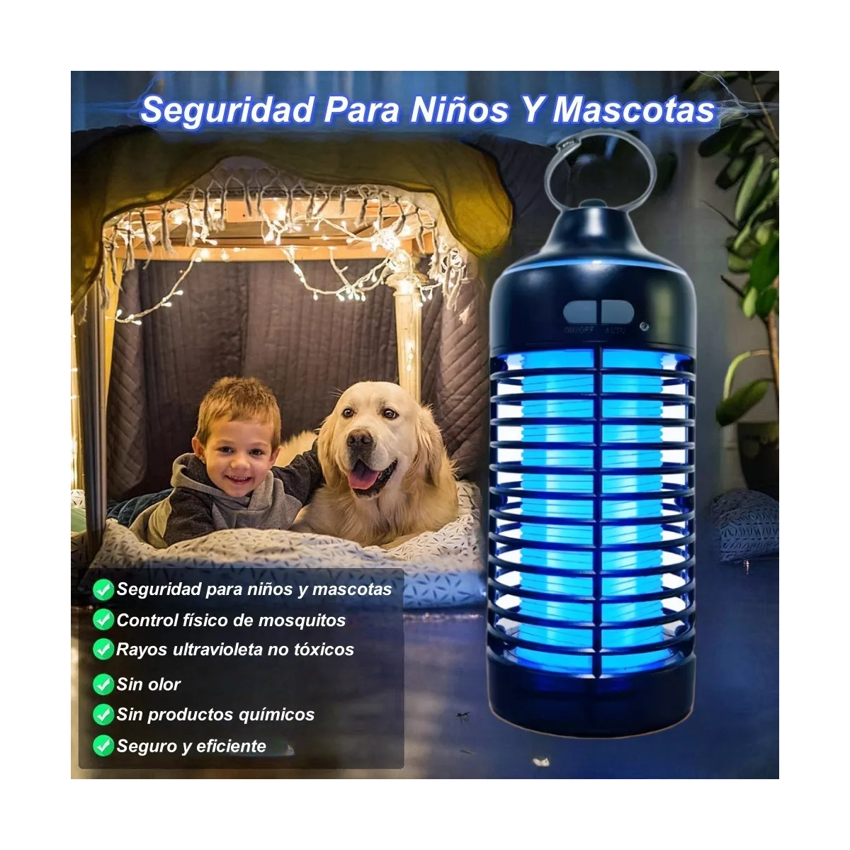 Lámpara Mata Mosquitos Usb Recargable Impermeable Portatil