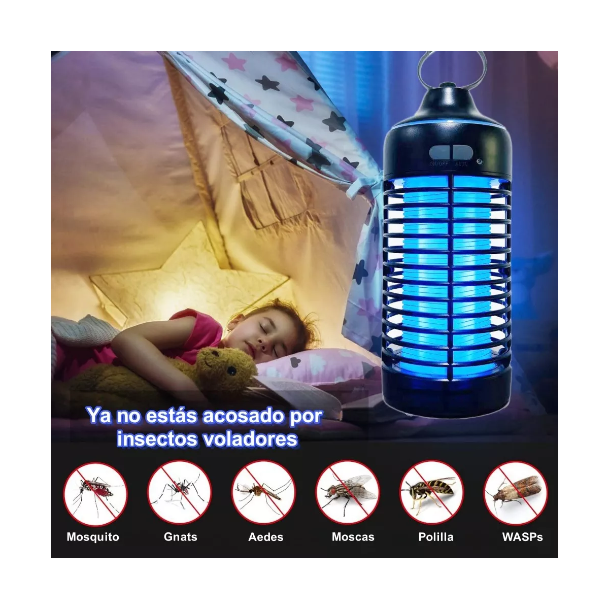 Lámpara Mata Mosquitos Usb Recargable Impermeable Portatil