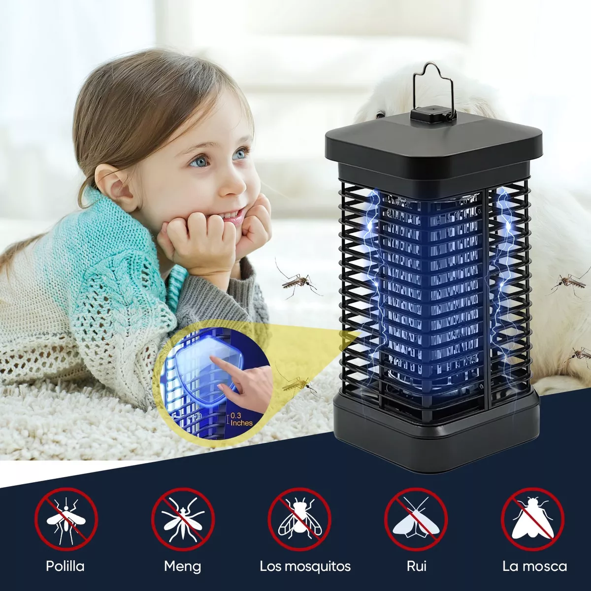 Lámpara Mata Mosquitos Eléctrica Portatil 4200v
