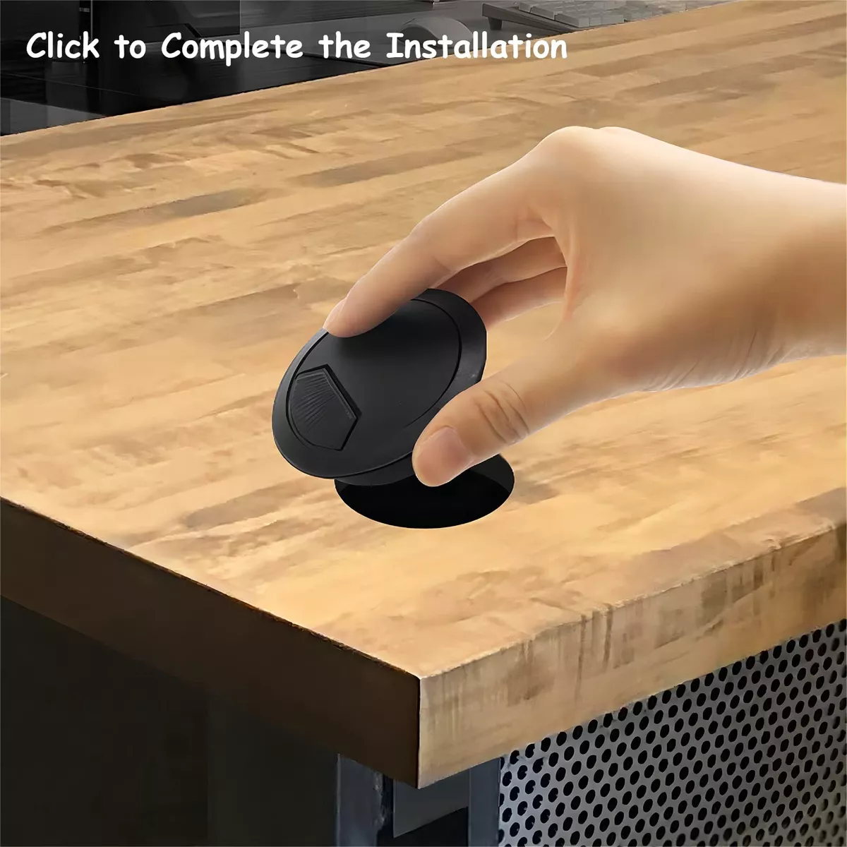 Set 20 Pza Tapon Pasacables Pasa Cables Escritorio Negro 50 Mm