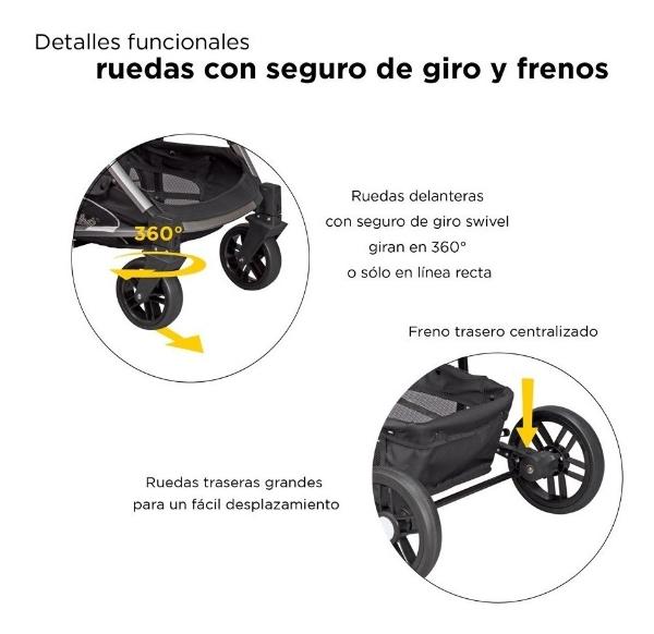 Carriola De Bebe Crown Portabebe Base De Carro Bambineto Negro