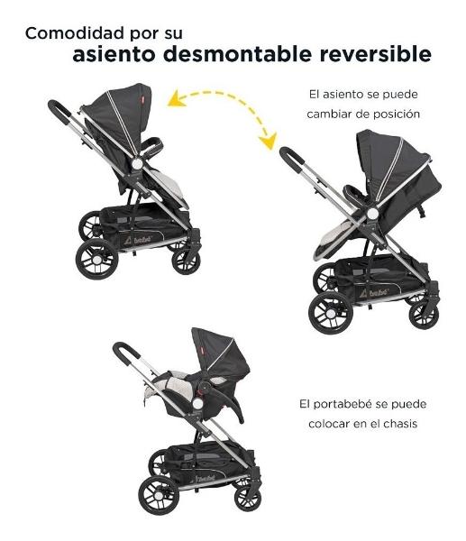 Carriola De Bebe Crown Portabebe Base De Carro Bambineto Negro