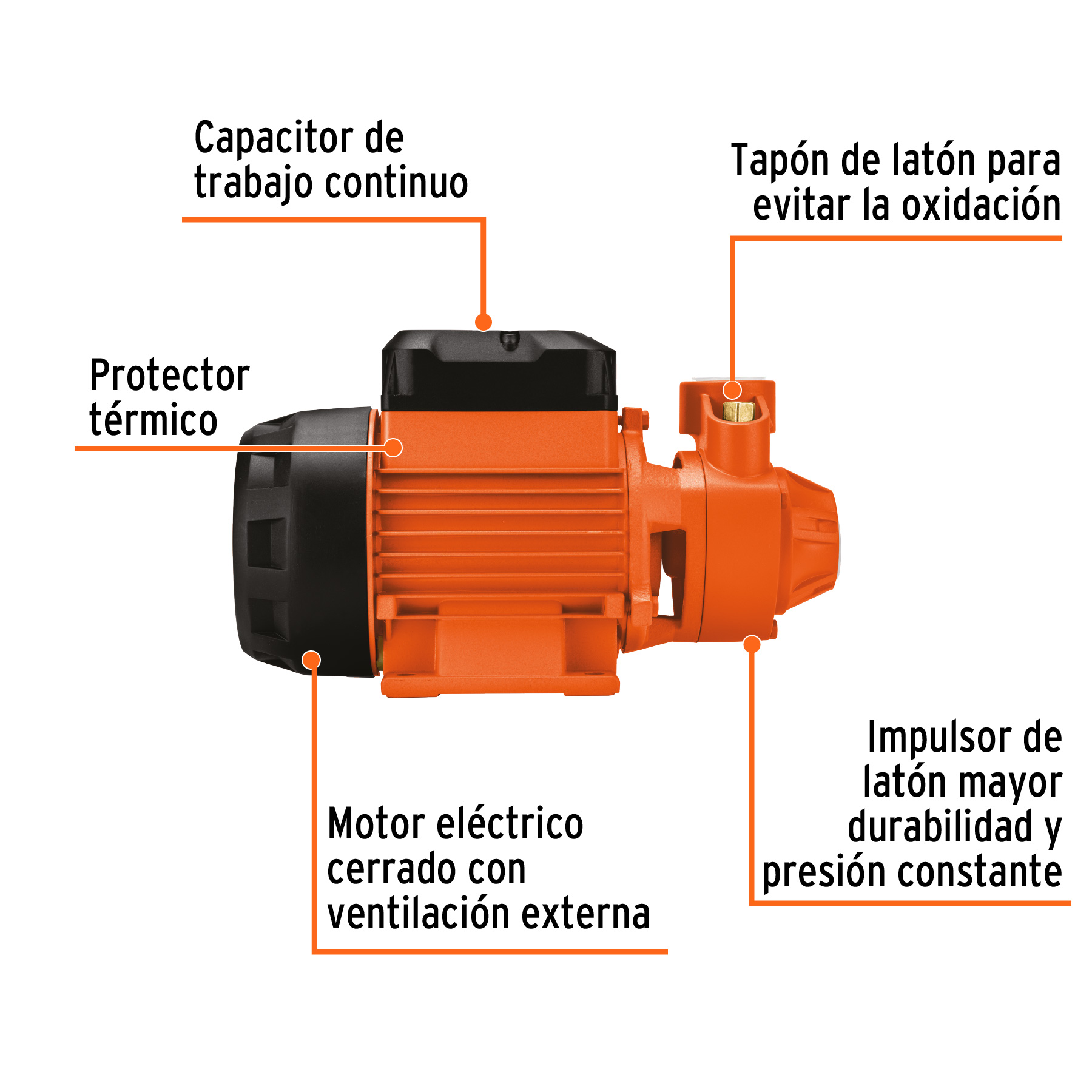 BOMBA ELECTRICA PERIFERICA PARA AGUA 1/2 HP TRUPER EXPERT