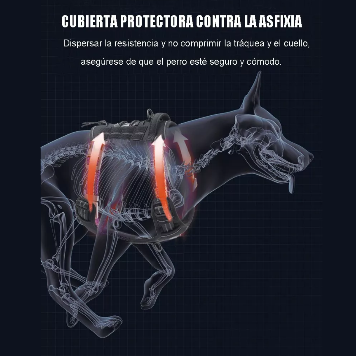 Chaleco Táctico Para Perro Pechera Militar K9 Ajustable Gris Talla M