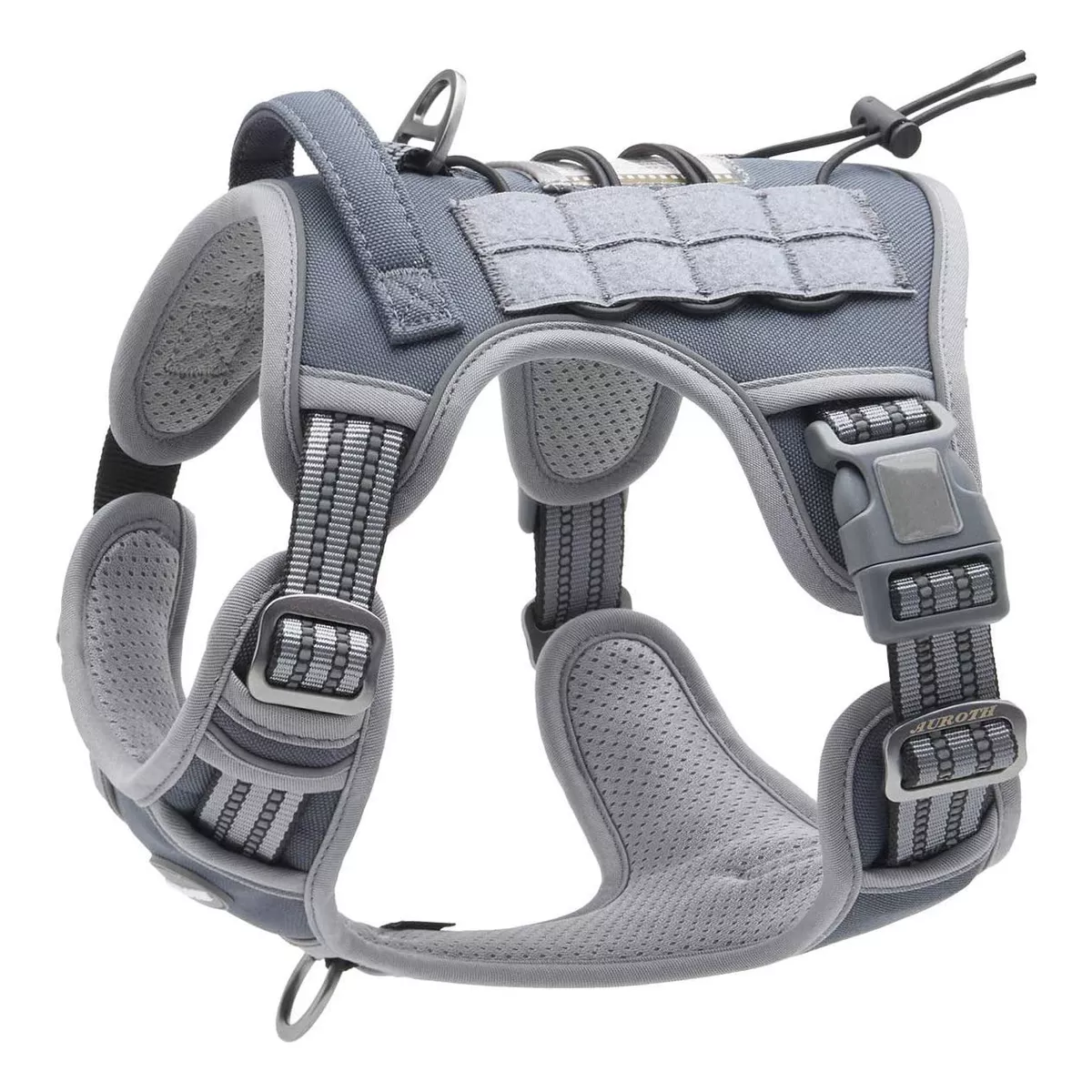 Chaleco Táctico Para Perro Pechera Militar K9 Ajustable Gris Talla M