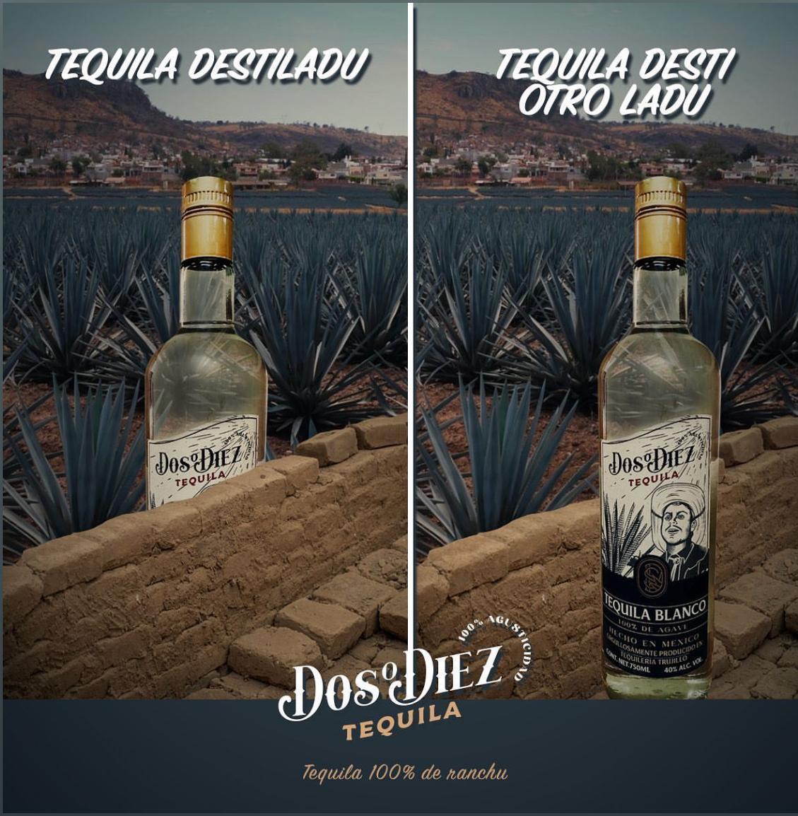 Tequila Dos o Diez Blanco 100% Agave "Don Silverio" 750 Ml