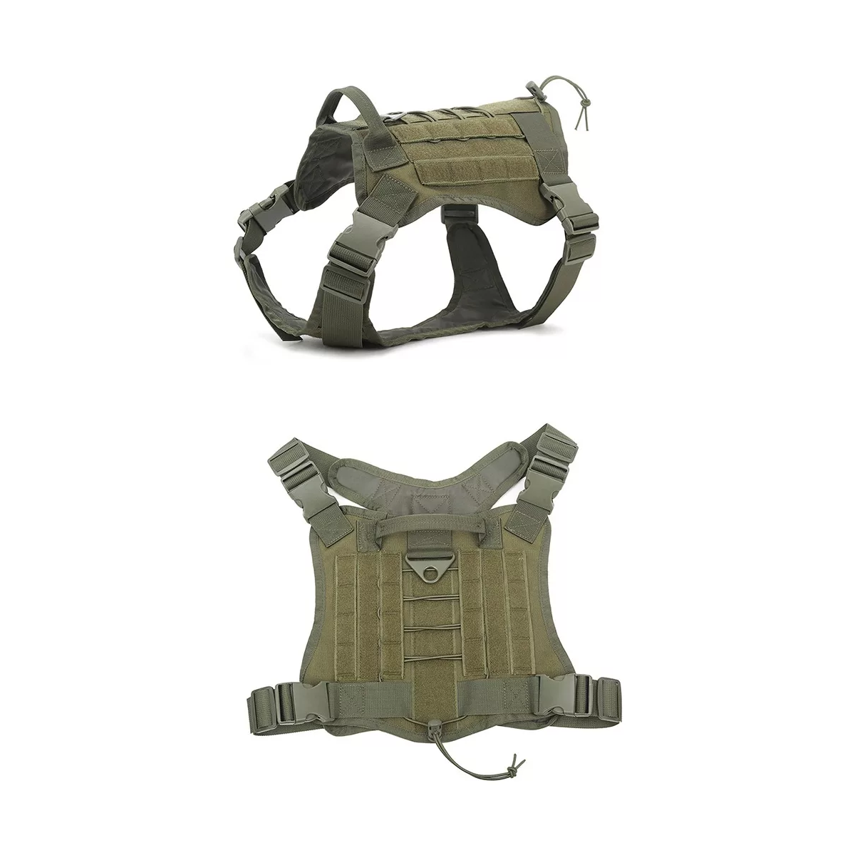 Pechera Táctica Arnés Para Perro Verde Militar Talla XL