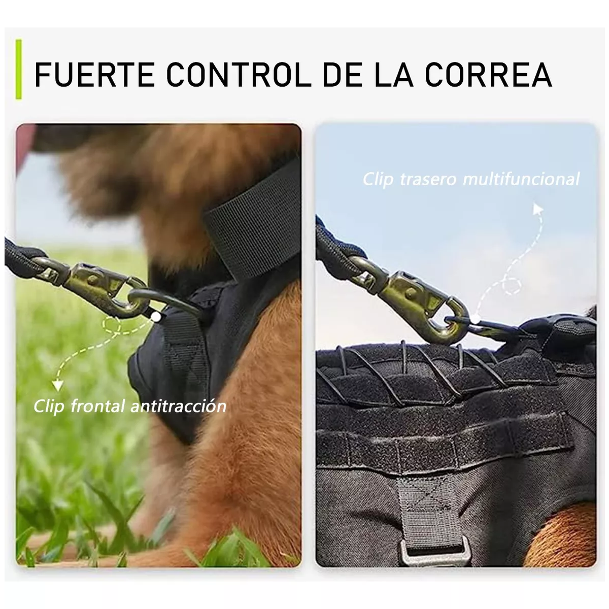 Pechera Táctica Arnés Para Perro Mediano Grande Con Parches Negro Talla G