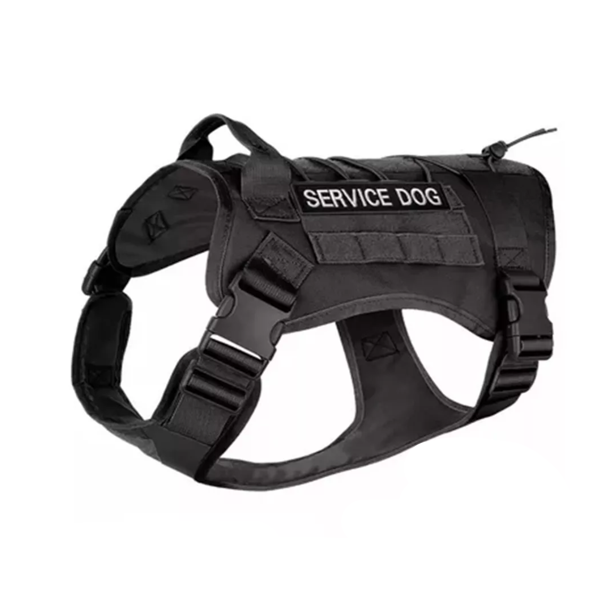 Pechera Táctica Arnés Para Perro Mediano Grande Con Parches Negro Talla M