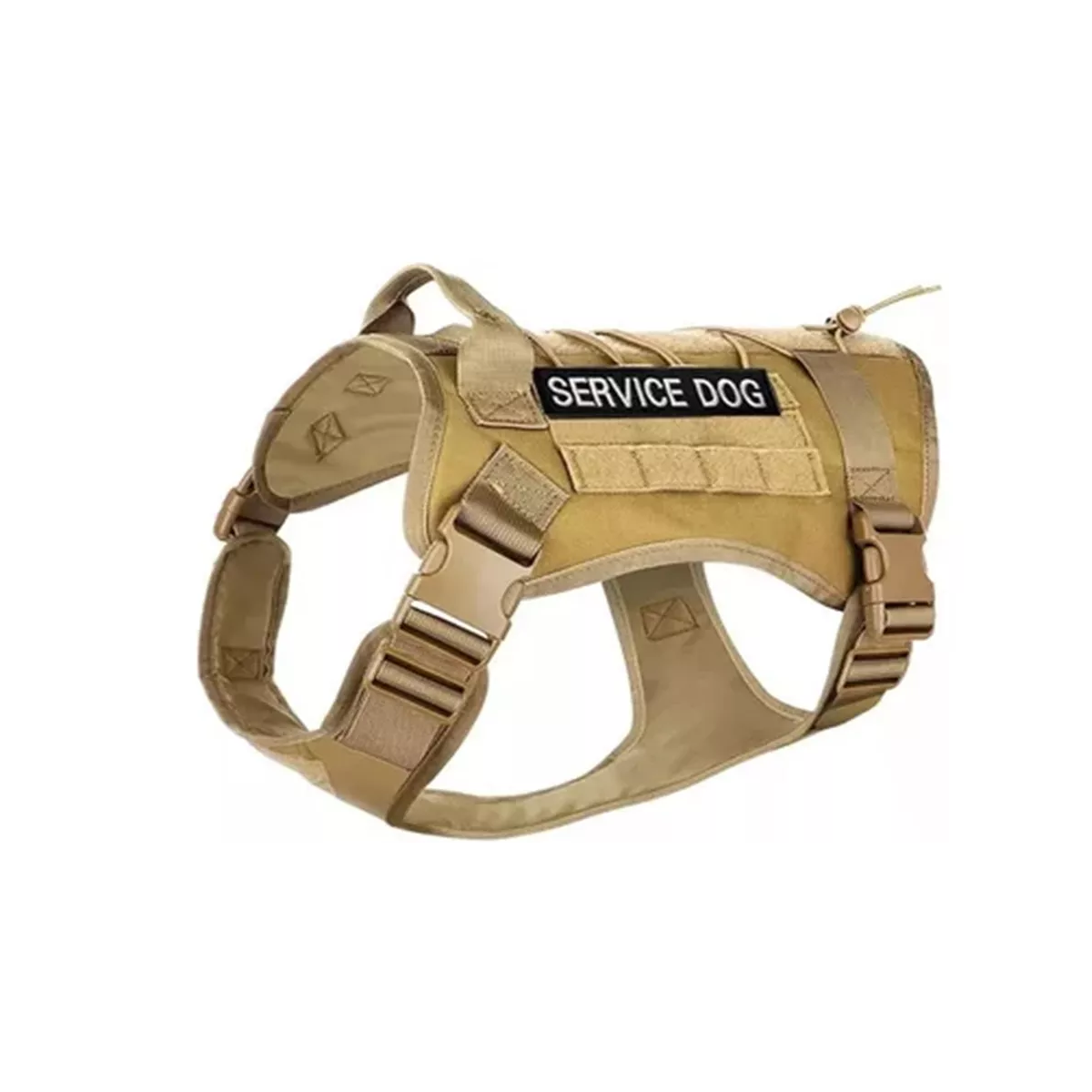 Pechera Táctica Arnés Para Perro Mediano Grande Con Parches Caki Talla G