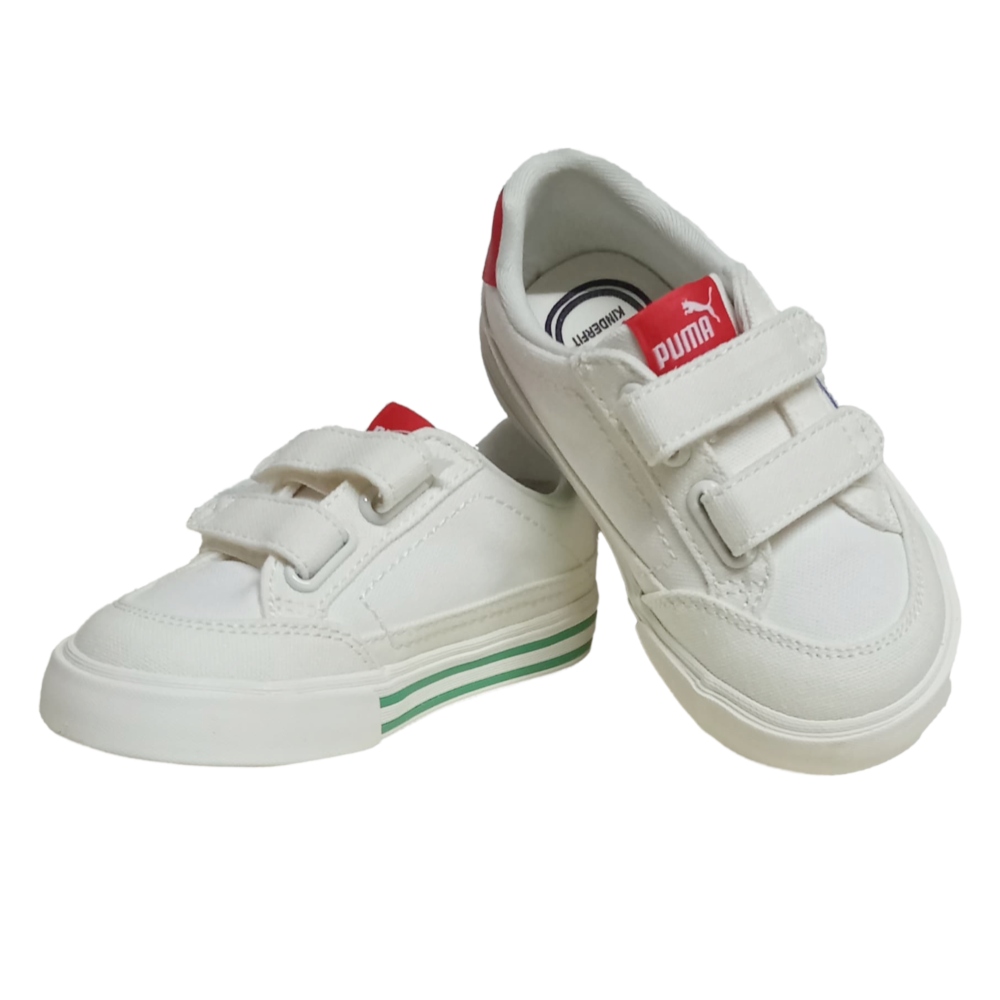 Tenis Puma de Bebe Court Vulc FS V Inf Beige Azul Unisex 396561 07